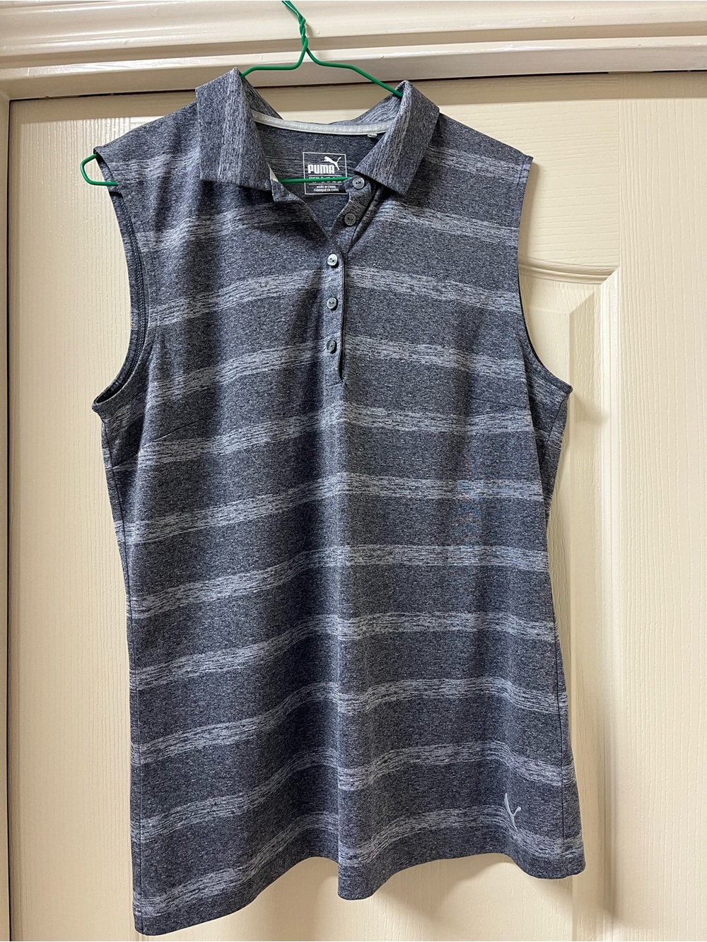 Puma Sleeveless Golf Polo - Heathered Charcoal Stripe ⛳️